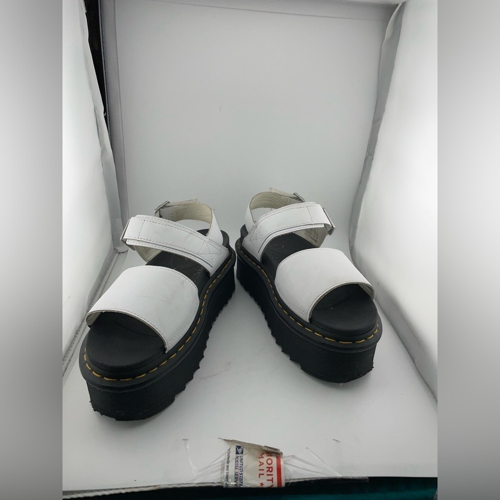 Dr.Martens Womens Sandal Platform White Leather Size Eu-39 Uk-6 Usa-8 - Picture 4 of 12